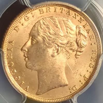 1871 イギリス ヴィクトリア女王 ソブリン金貨 PCGS MS63