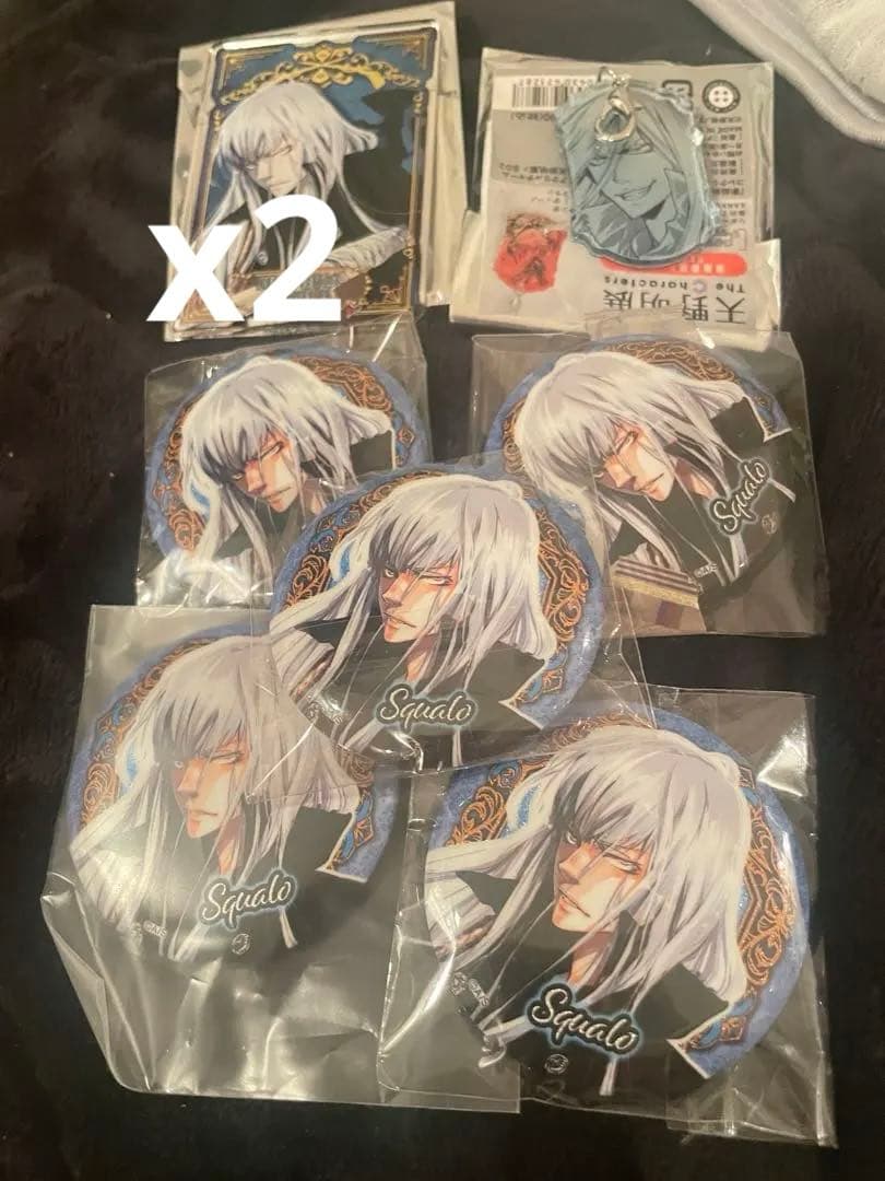 家庭教師REBORN ゴールデン缶バッジ　ステータスカード　スクアーロ