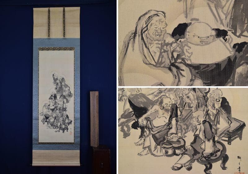 御舟綱手/十六羅漢/掛軸☆宝船☆AB-371