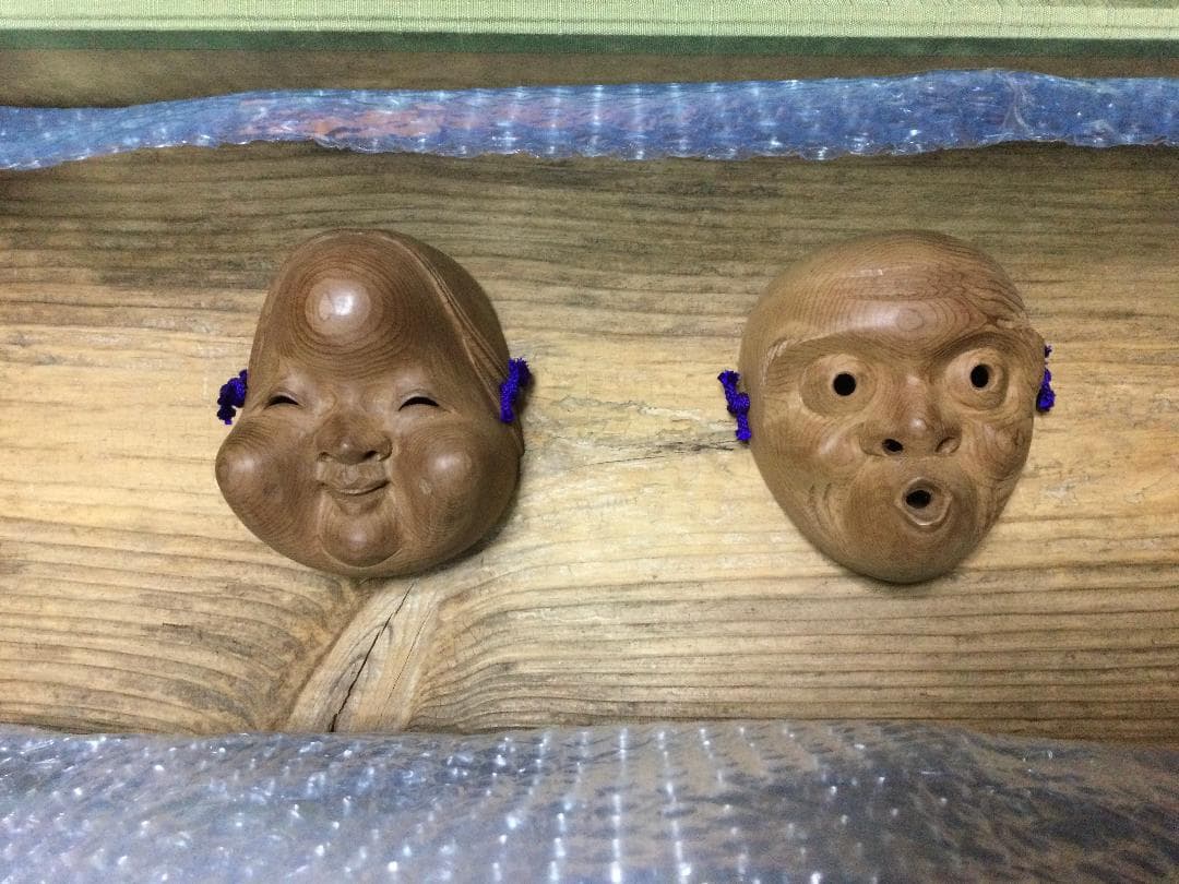 能面　日本製　木製 2点セット