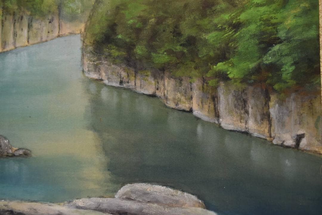 禮之/瀞峡/山水図/横物/掛軸/名家伝来/AA-68