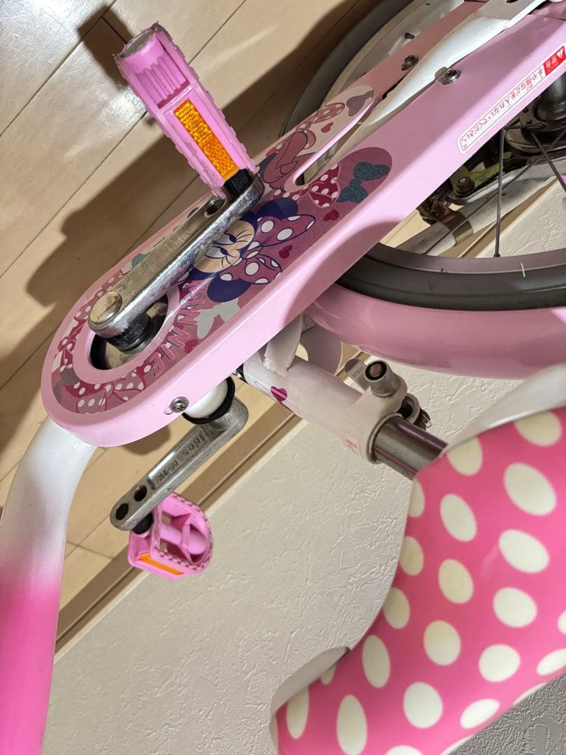 ココ　(お引き取り限定)ミニーマウス子供用自転車 ピンク18 美品