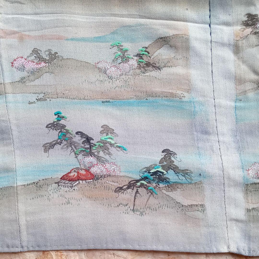 江戸ちりめん　縮緬　曙染　古布　刺繍　小袖裂　アンティーク　リメイク　着物　骨董