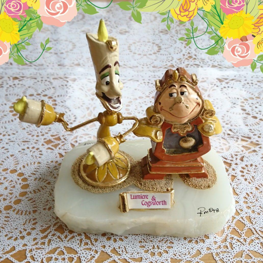 【超希少  入手困難】 美女と野獣 ルミエール＆コグスワース 置物 ディズニー