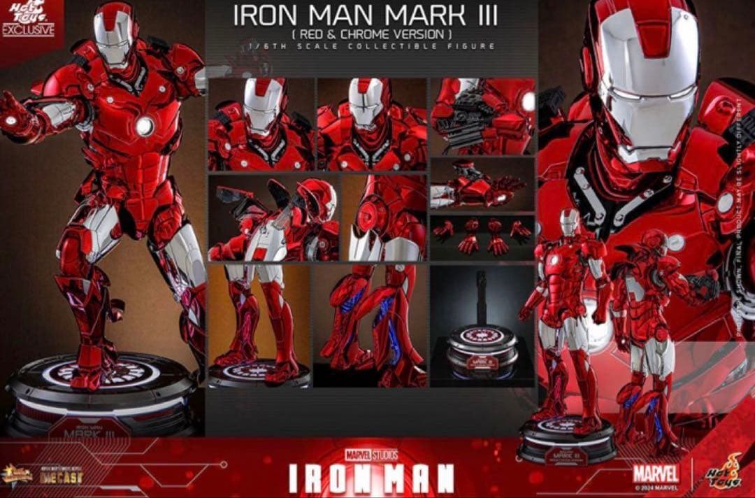 ホットトイズ　アイアンマンマーク3(レッド&クローム)