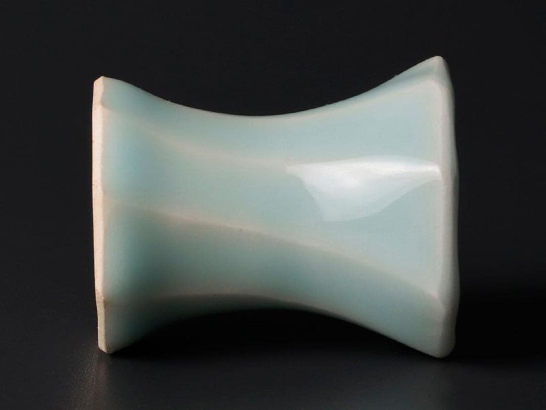 川瀬忍 青磁蓋置 茶道具 本物保証