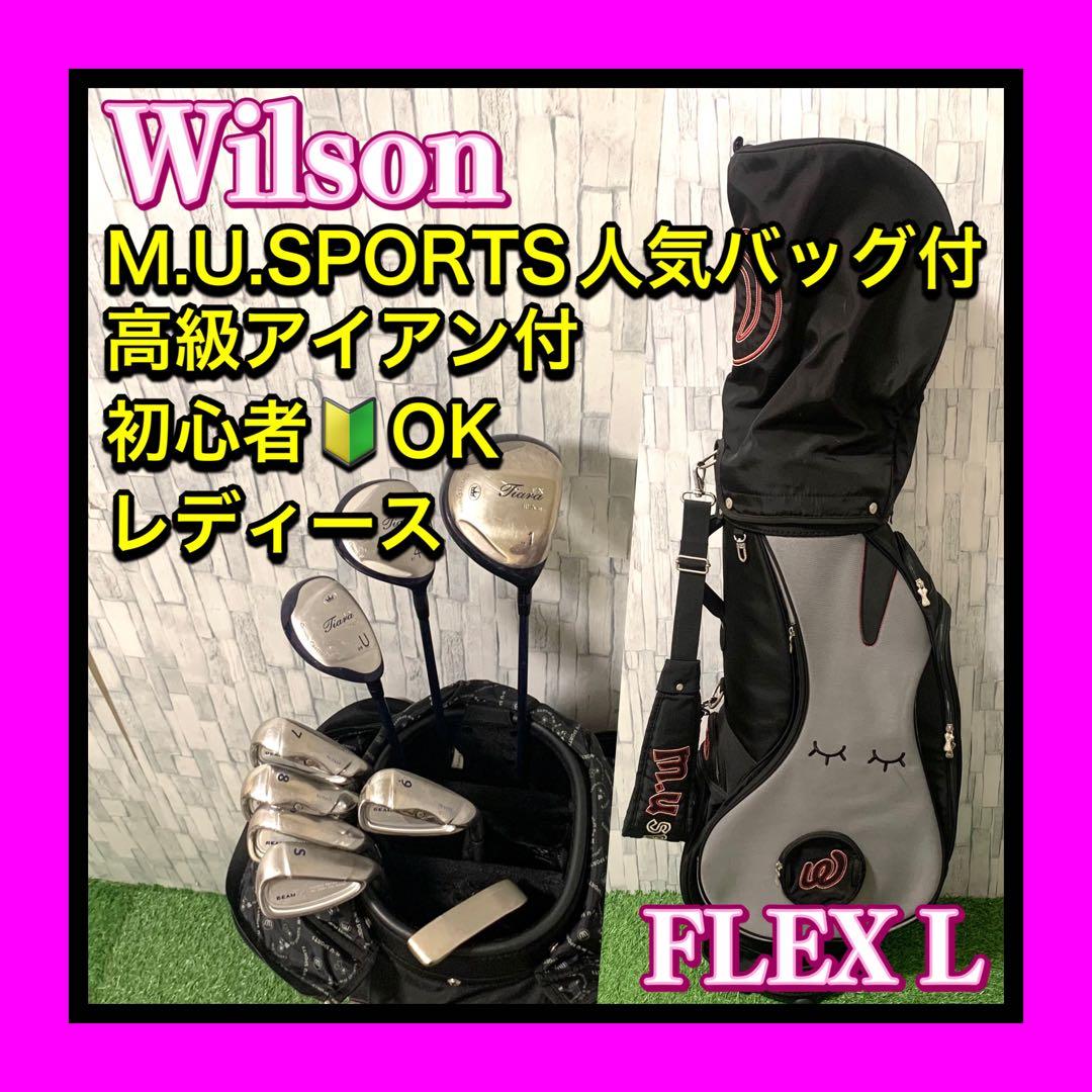 人気バッグ、高級アイアン付 ウィルソン Tiara EX レディースクラブセット
