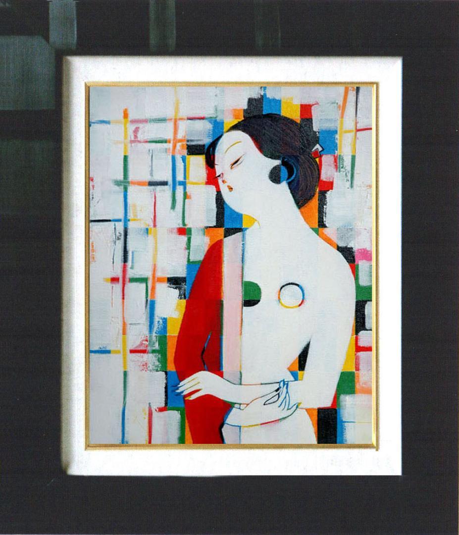 油絵 菅家令子 絵 絵画 インテリア uF6-010911 人物 女性像