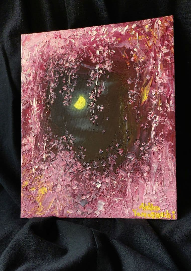 【華間の月】油絵 一点物 原画販売