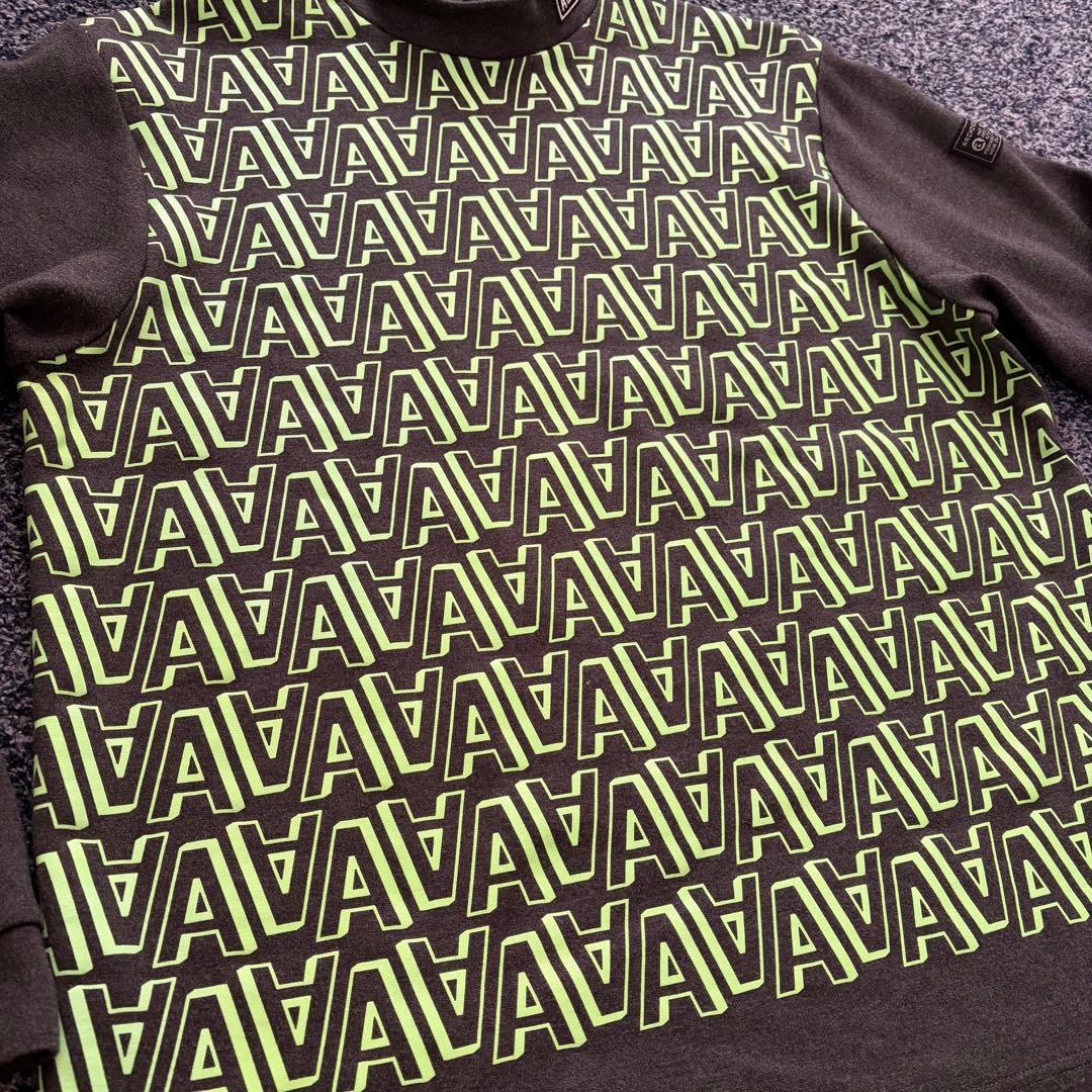 アルチビオ　総柄　モックネック　ハイネック　ゴルフウェア　グレー×グリーン　48