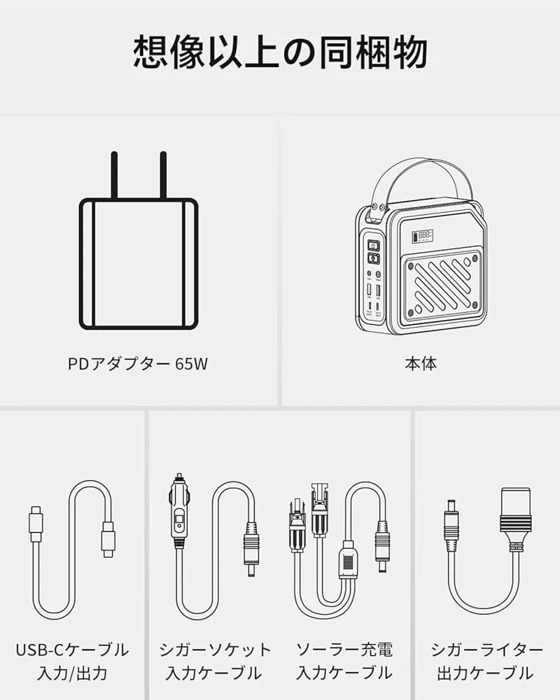 ポータブル電源 小型 ポタ電 大容量 60000mAh