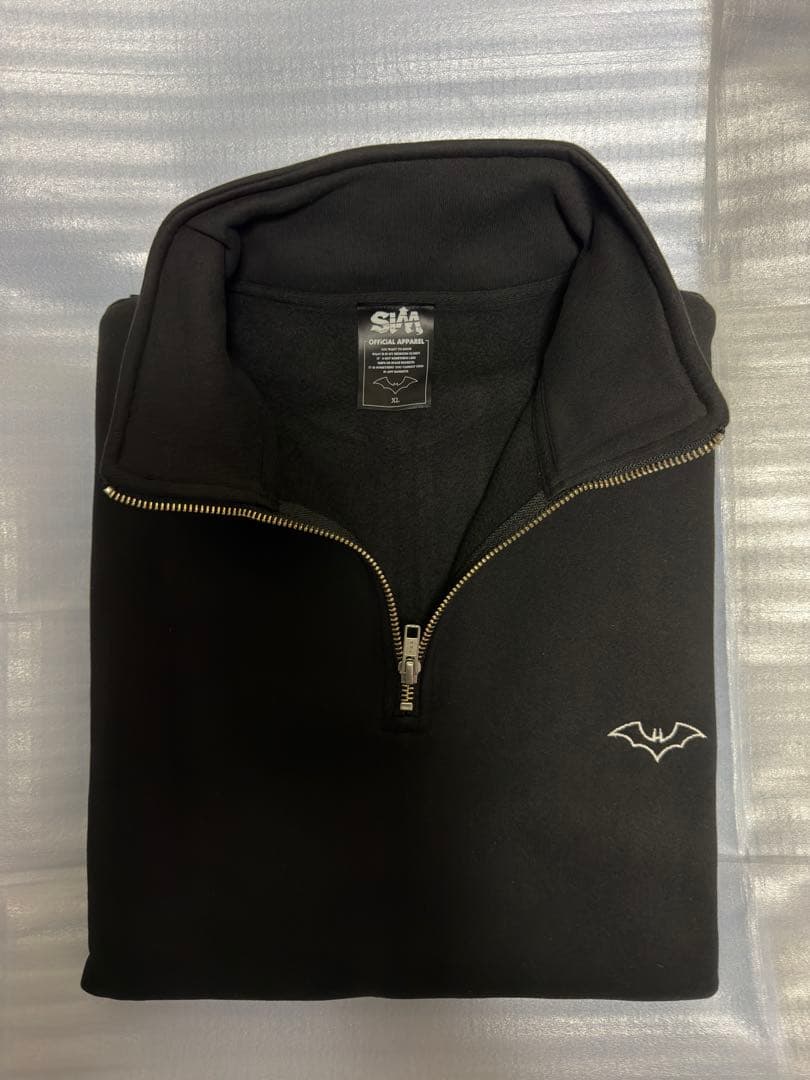 SiM ハーフジップスエットプルオーバー　ブラック　バンTシャツタオルラババン