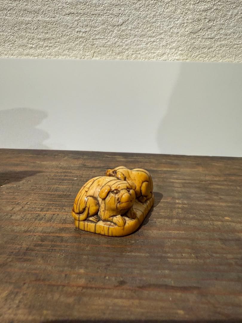根付　犬　江戸　象　牙　かわいい