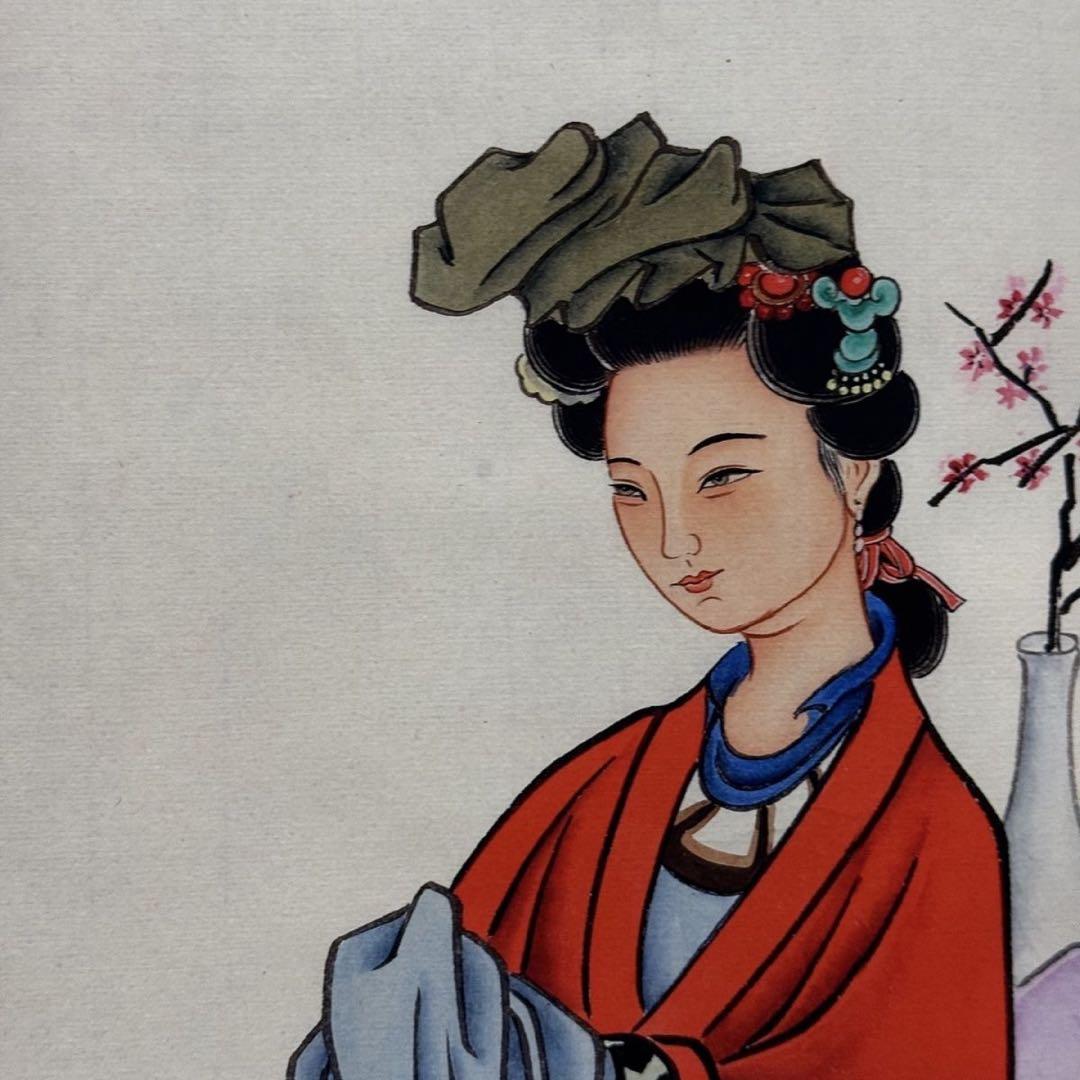 大四尺中堂　黄均《宝琴立雪》　掛軸　人物画　鑑蔵証書付き