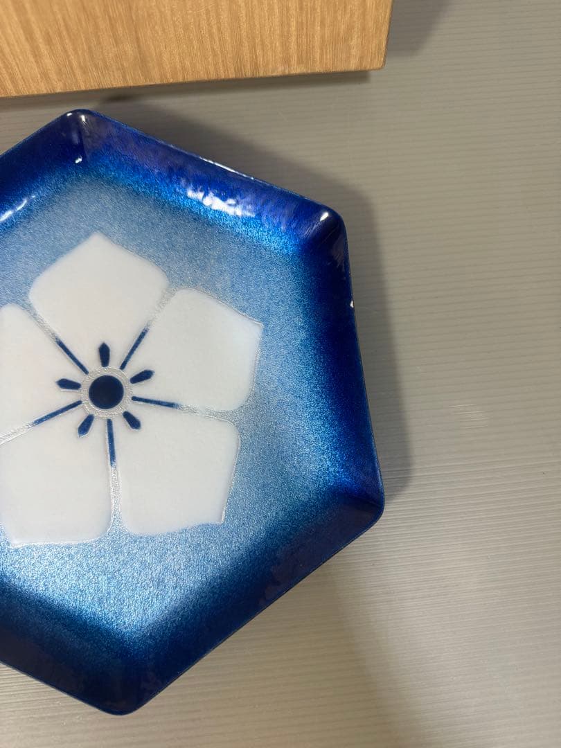 2310 七宝焼　桔梗文　皿　未使用