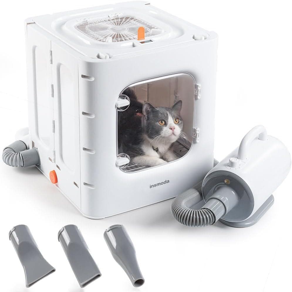 ペット用 ドライヤーセット 乾燥箱 30-55℃調節 1500W 犬猫兼用