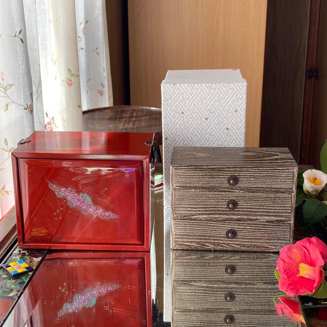 2243様感謝‼️ラス一点JAPAN輪島塗愛蔵品螺鈿蒔絵「銀河-紅」宝石箱