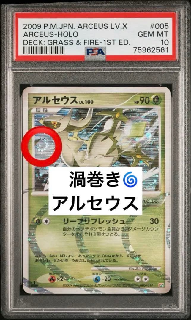 《世界に1枚》　psa10 神位置　渦巻き　アルセウス　lv.100 草　005