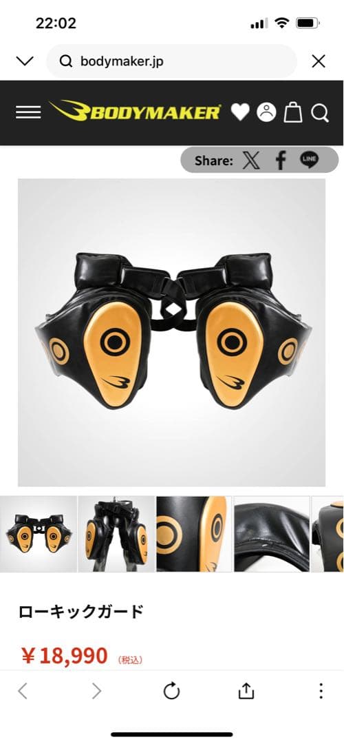 ローキックガード 黒/金