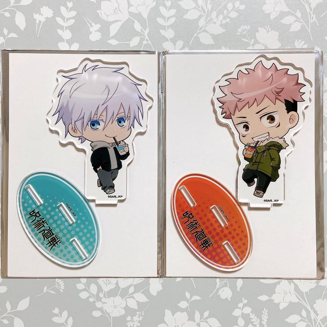 呪術廻戦 虎杖悠仁 五条悟 きゃらドリ ちびキャラアクリルスタンド 2点セット