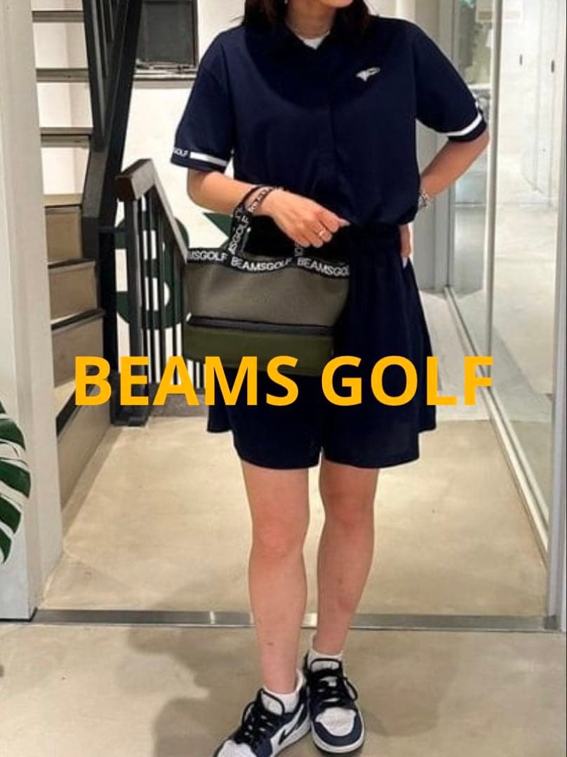 ビームスゴルフ ORANGE LABEL ストレッチ 袖ロゴ オールインワン