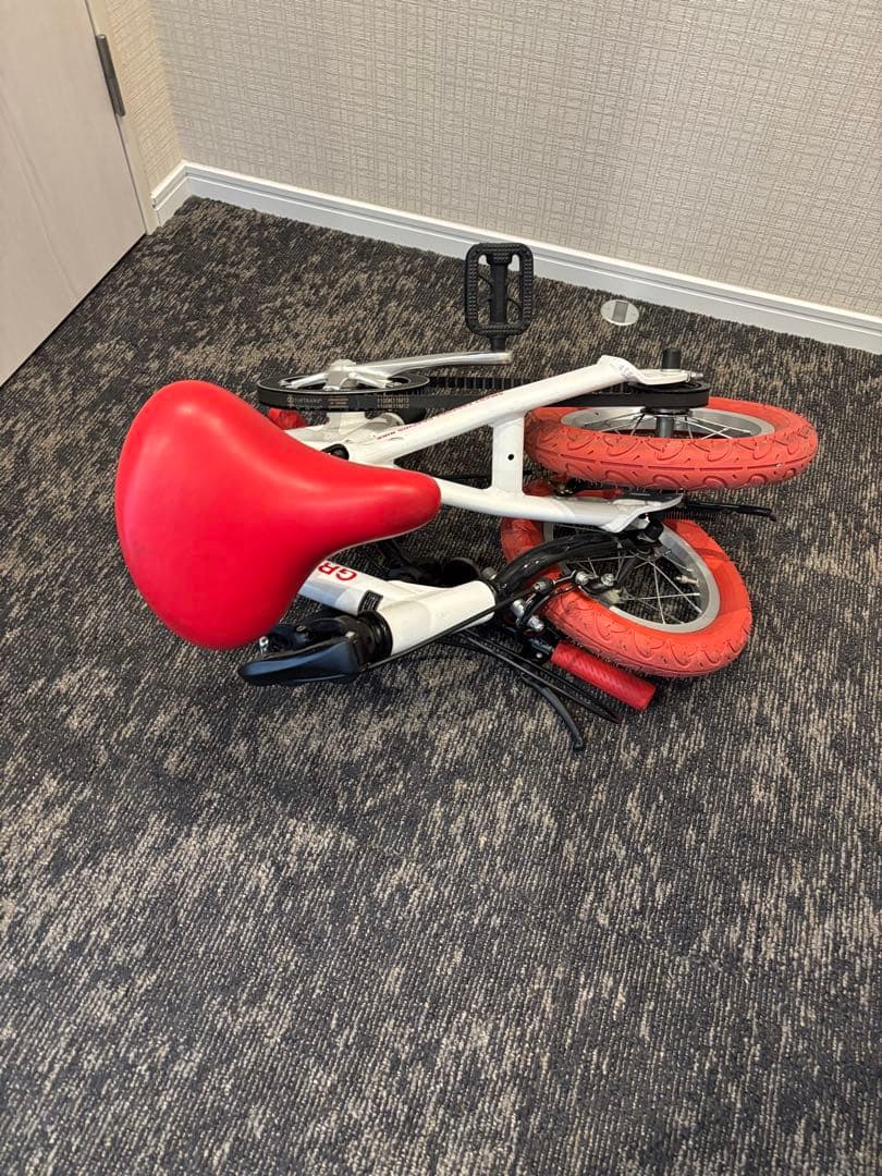 折りたたみ自転車 ホワイト/レッド