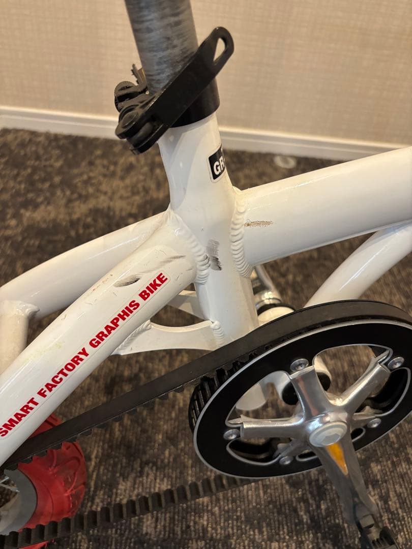 折りたたみ自転車 ホワイト/レッド