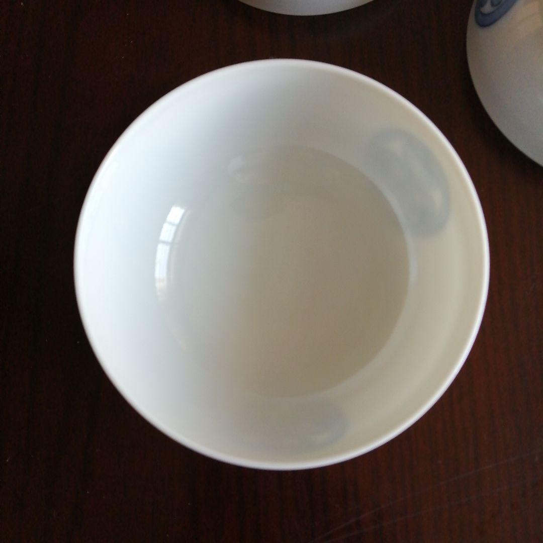 瀬戸焼　伊藤伊平　染付葵文汲出碗　5客　10cm