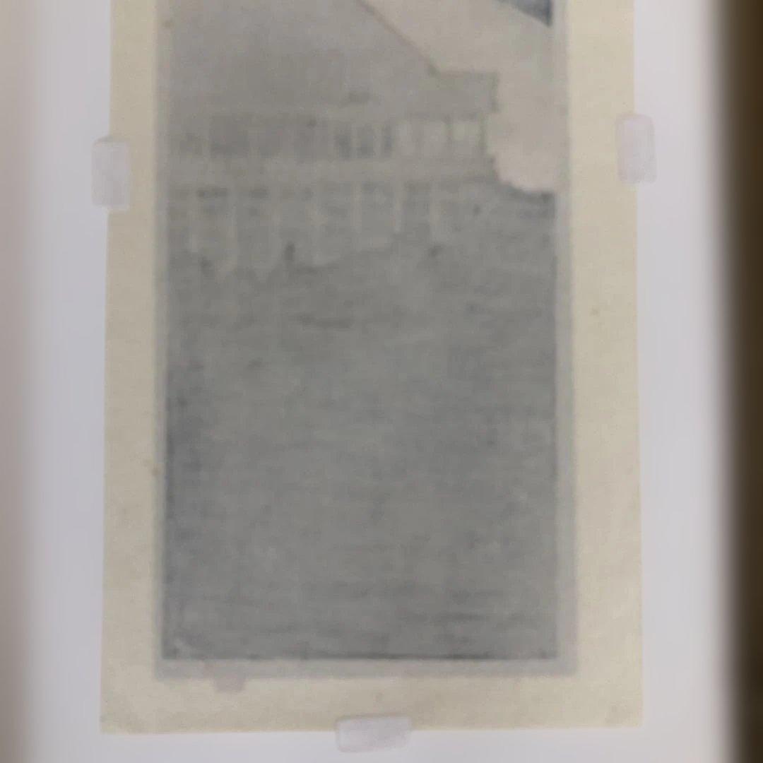 加藤晃秀　桜の舞　木版画　 額縁サイズ28×54㎝　版画14×33㎝　#168