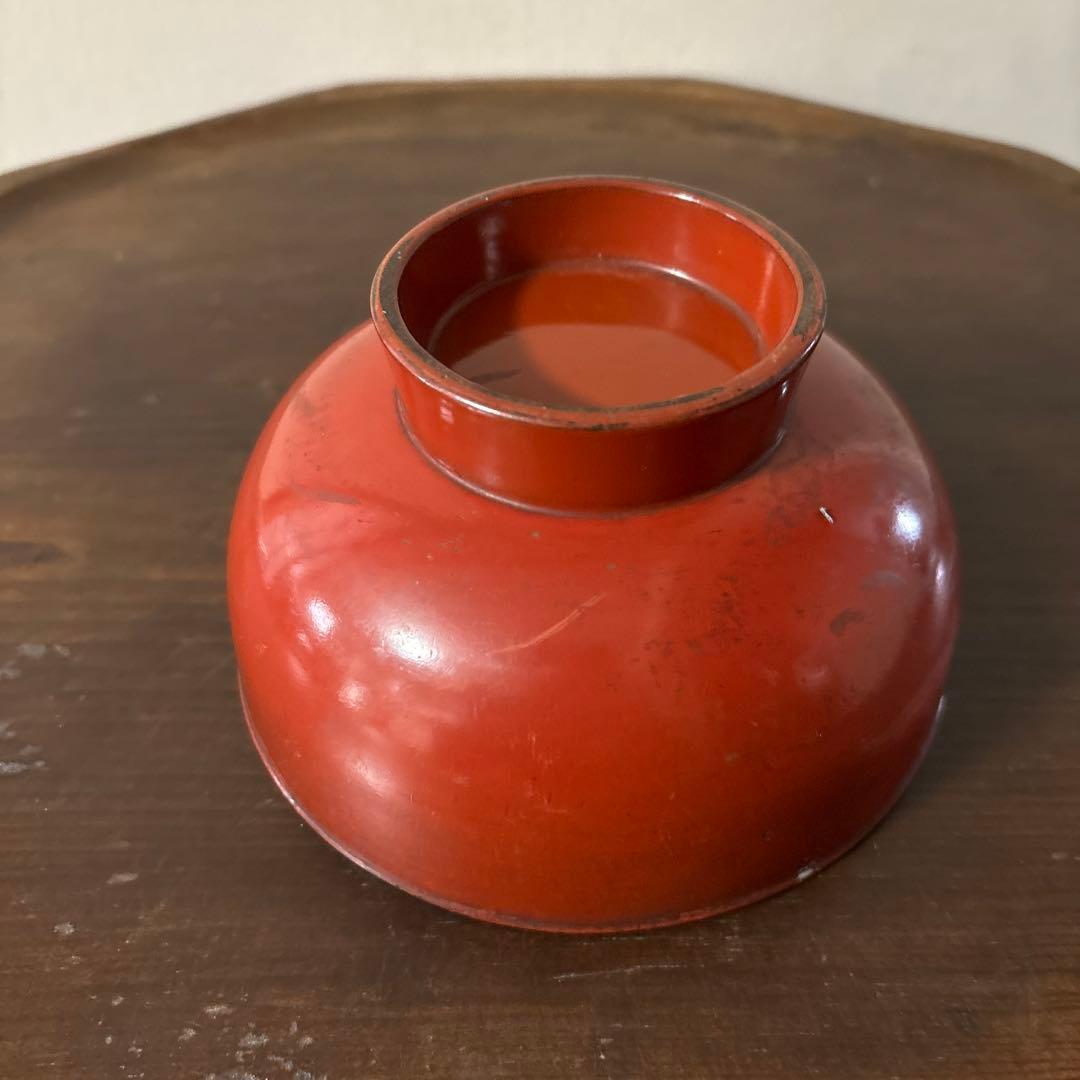 時代朱塗椀　根来.懐石.酒器.古道具.アンティーク.検:白洲正子.秦秀雄.李朝