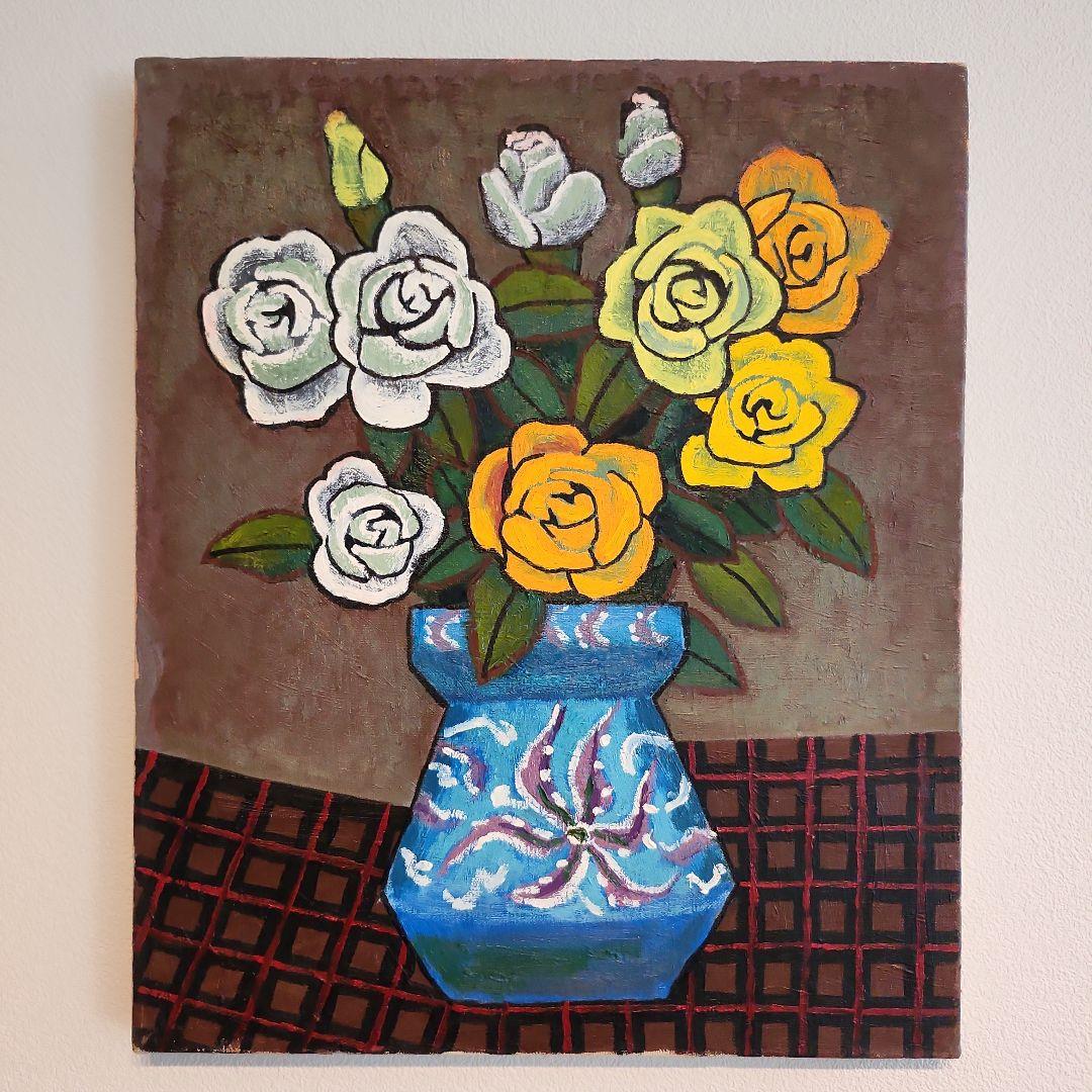 田渕眞兒　油絵　油彩　薔薇シリーズ　花　No.10