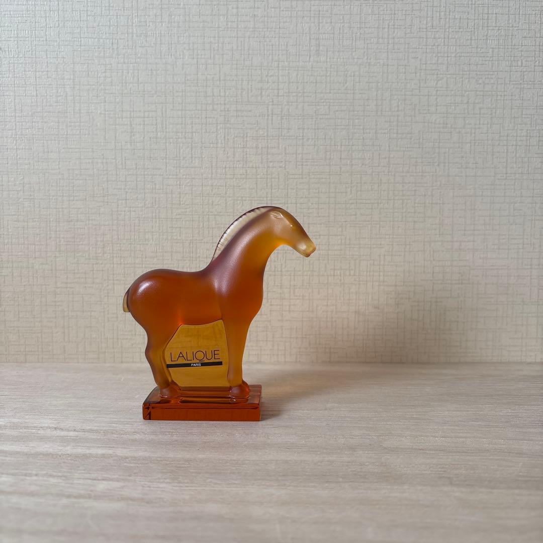 LALIQUE ガラス製馬の彫刻　ホース　オブジェ　置物　インテリア雑貨