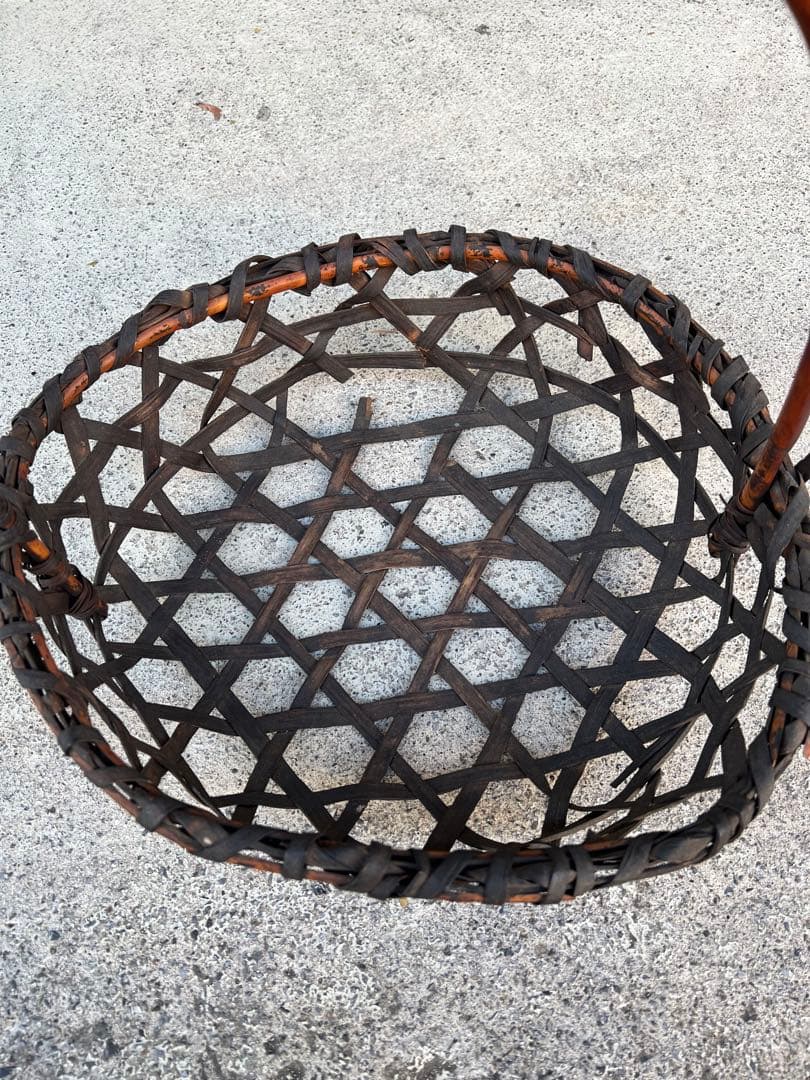 竹籠 籠 炭かご 花籠 花入 古道具 茶道具 竹細工 民藝 JAPAN