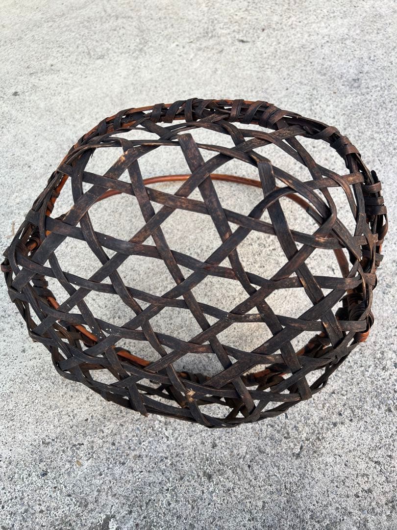 竹籠 籠 炭かご 花籠 花入 古道具 茶道具 竹細工 民藝 JAPAN