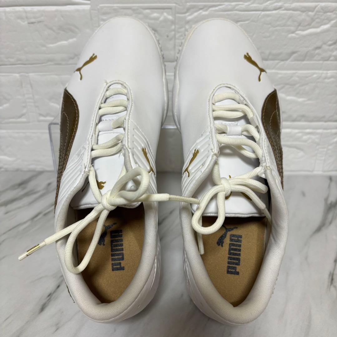 PUMA ゴルフシューズ　ゴールド　ホワイト
