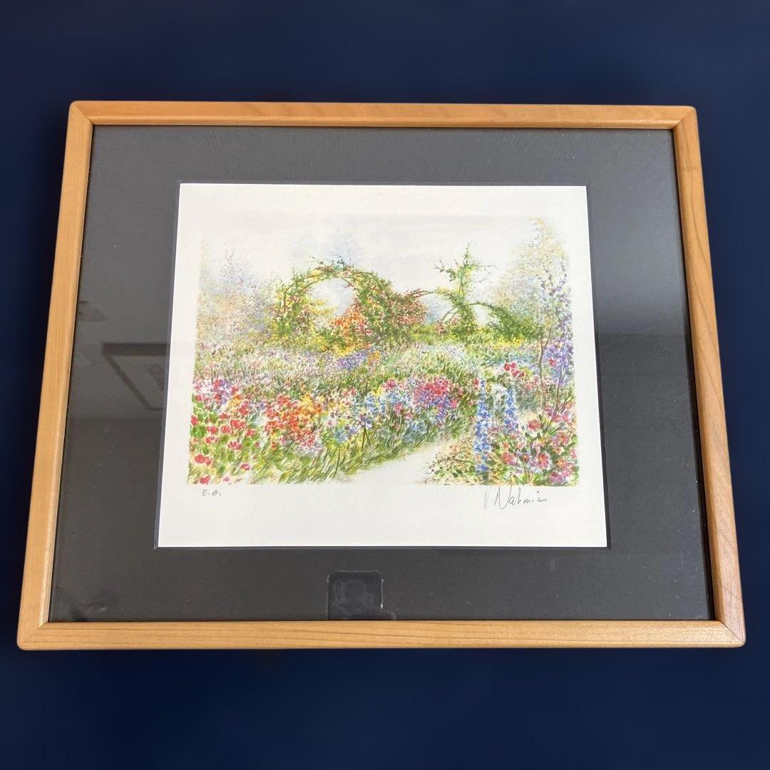 リトグラフ版画　リチャード•ナミアス 「花のアーチ」