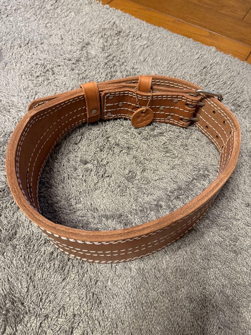 新品 アメリカンドリーム レザー トレーニングベルト Lサイズ
