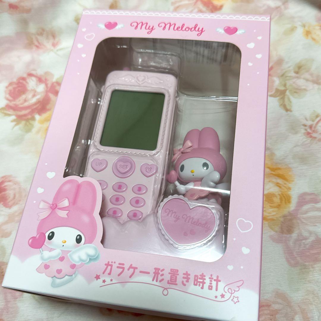サンリオ マイメロディ ガラケー形置き時計