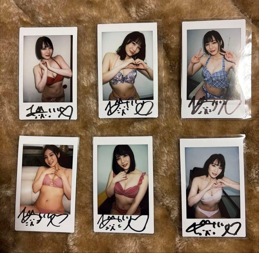 鈴村あいり直筆サイン入り水着チェキ6枚セット