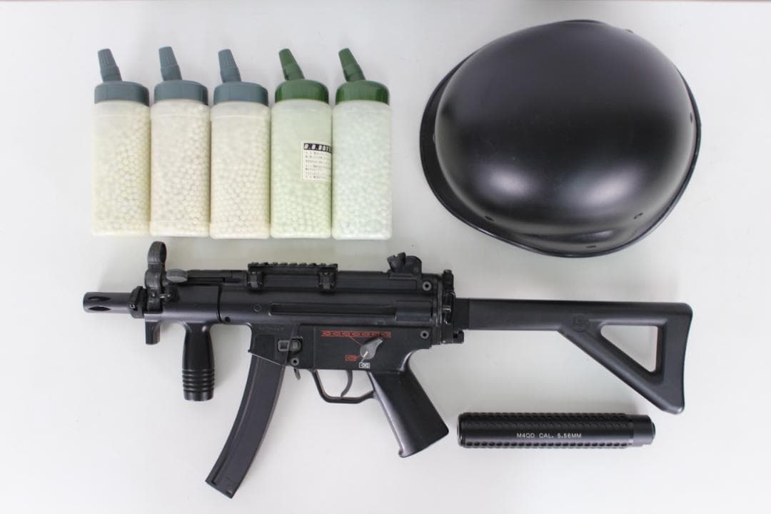 ★東京マルイ H&K MP5K サイレンサー BB弾 ヘルメット セット