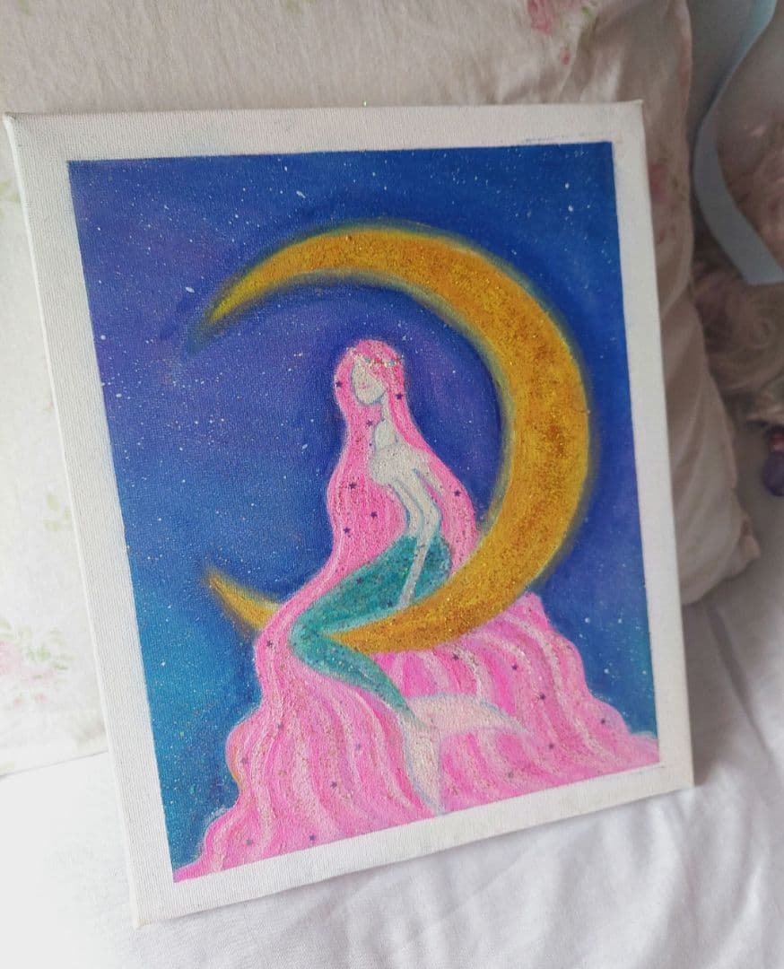 油絵　絵画　原画　再販なし『マーメイド』