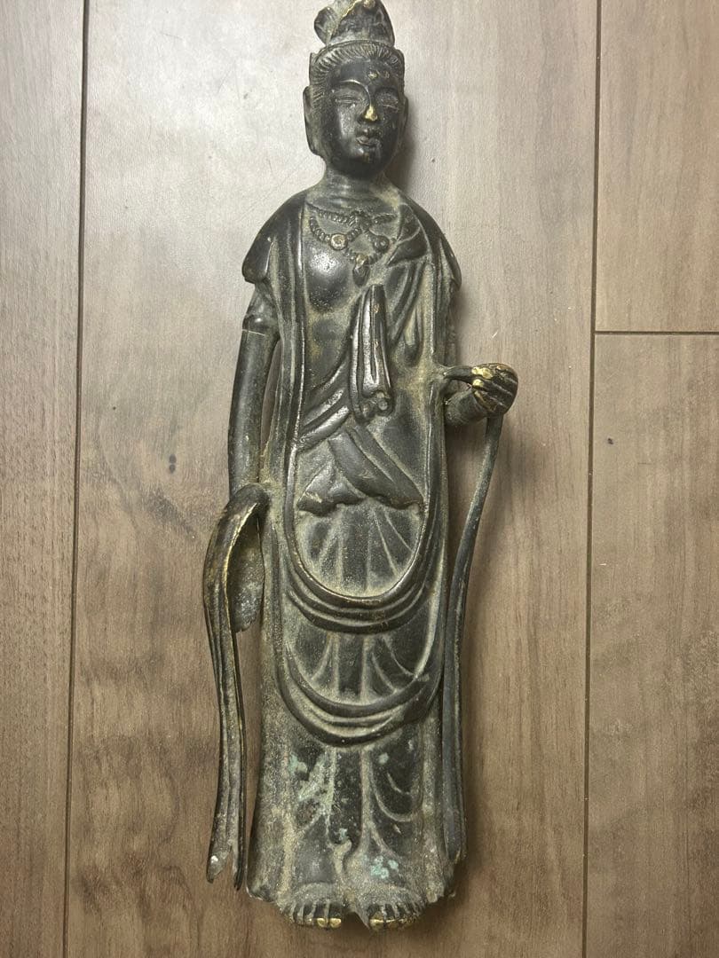 銅観音菩薩立像 仏像 観音像 古銅 骨董品 古美術品