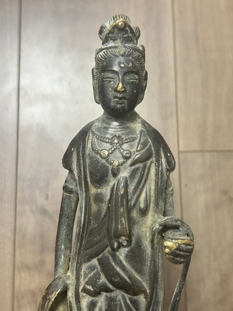 銅観音菩薩立像 仏像 観音像 古銅 骨董品 古美術品