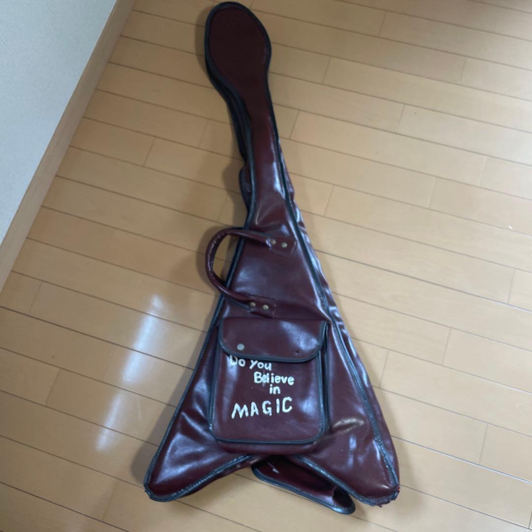 フライングV ケース付き　変形 エレキギター ビンテージホワイト