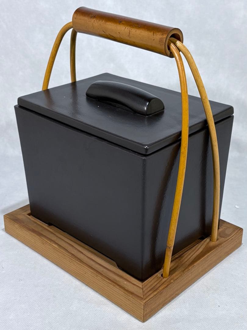 黒四方陶器製　火消壺　水屋道具　美品　茶道具　送料込