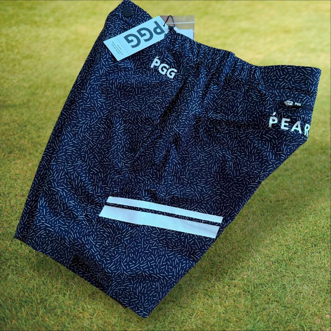 新品タグ付き　パーリーゲイツ　PGG ハーフパンツ　短パン　紺　3 S〜M 総柄