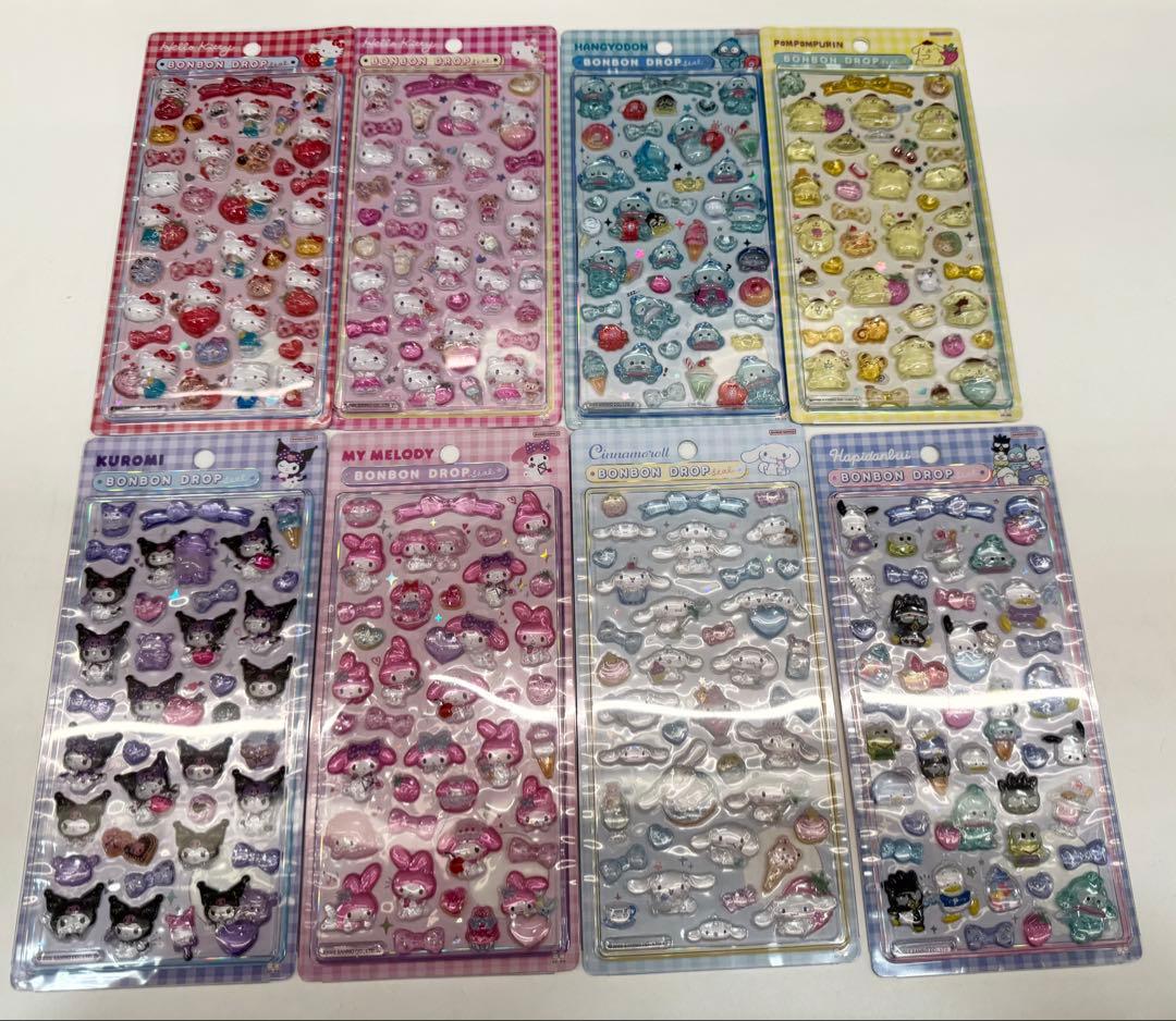 【正規品】サンリオ　ボンボンドロップシール　大　8種セット