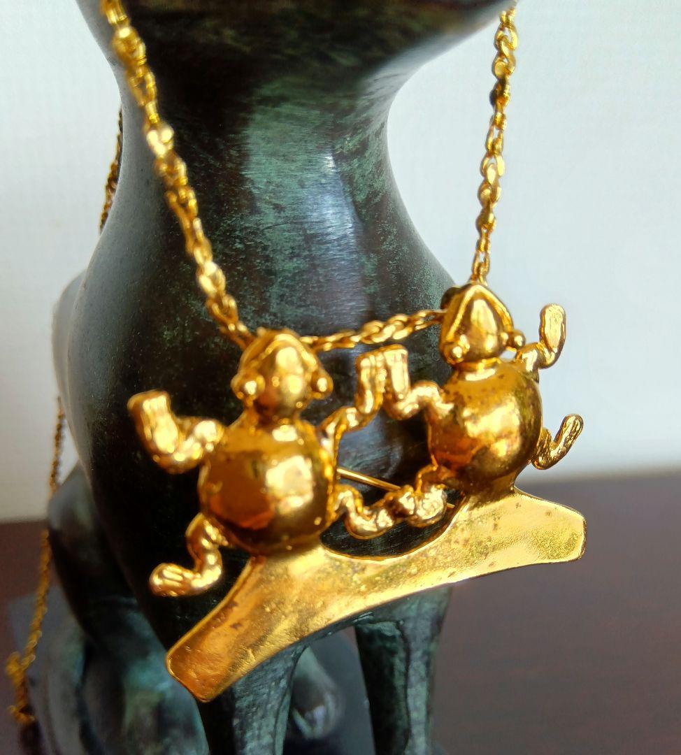 底値 シルバー925 GP レプロサ製ワカス ブローチ/ペンダントトップ/置物