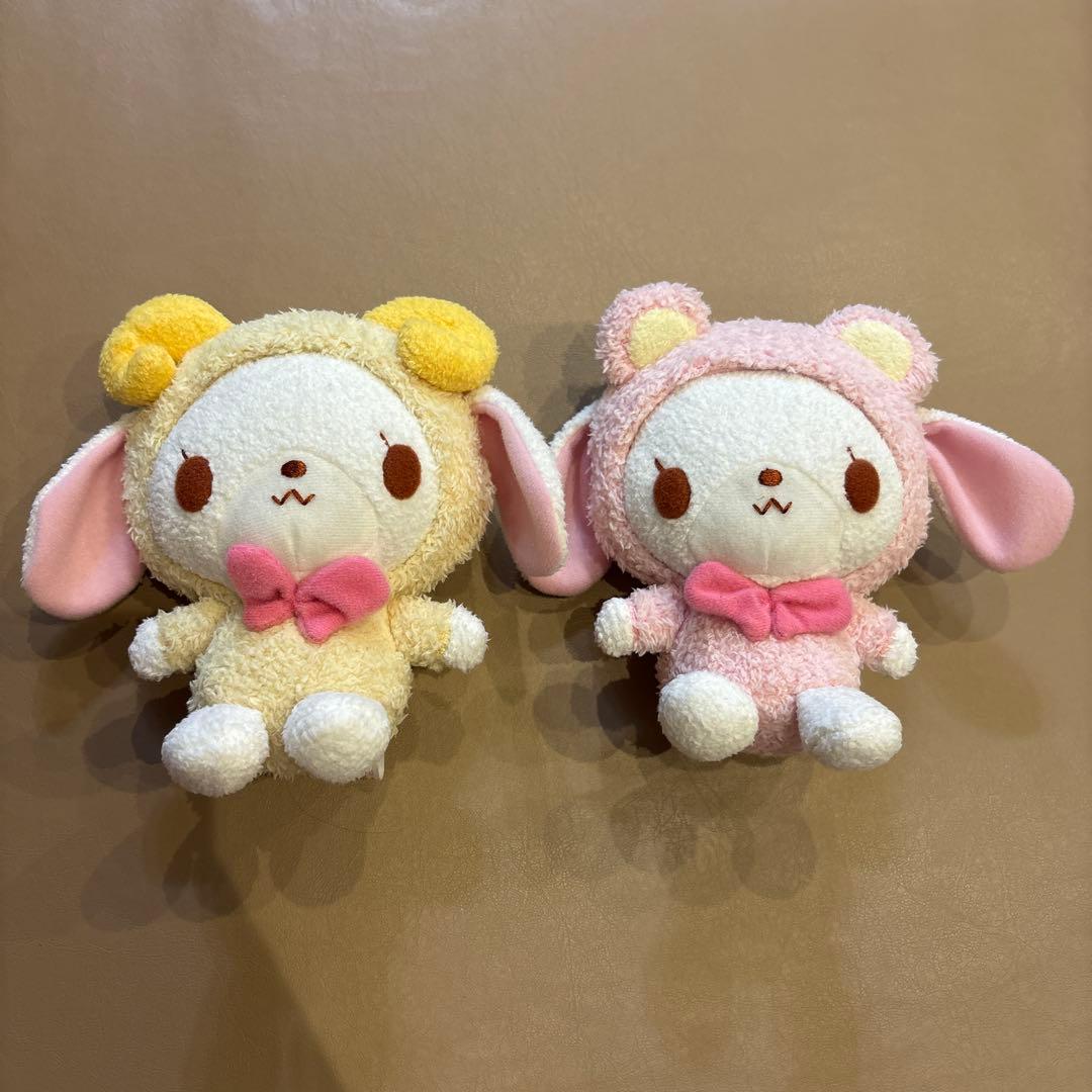 シュガーバニーズしろうさ　ぬいぐるみ　着ぐるみピンク&イエロー