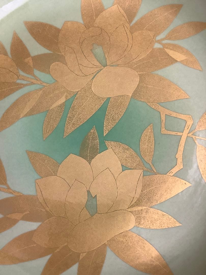 No.470 九谷焼／飾皿／人間国宝吉田美統作／径34㎝／大皿